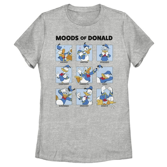 Women's Mickey & Friends Moods of Donald Duck Graphic Tee Athletic Heather Medium