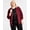 Trophy Red, variant on Trendy Plus Size Knit Drape-Front Blazer Bright White 3X