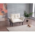thumbnail image 2 of Loveseat with Metal Frame,Modern Small Couch with Tufted Upholstered Fabric,Comfy Couches for Living Room, Leisure Furniture with adjustable Backrest  for Dorm,Office,and Apartment,Cream, 2 of 6