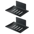 thumbnail image 1 of Shisuyan Kitchen Accessories Soap Rack Black 2Pcs 4.79In X 3.22In X 1.65In, 1 of 9