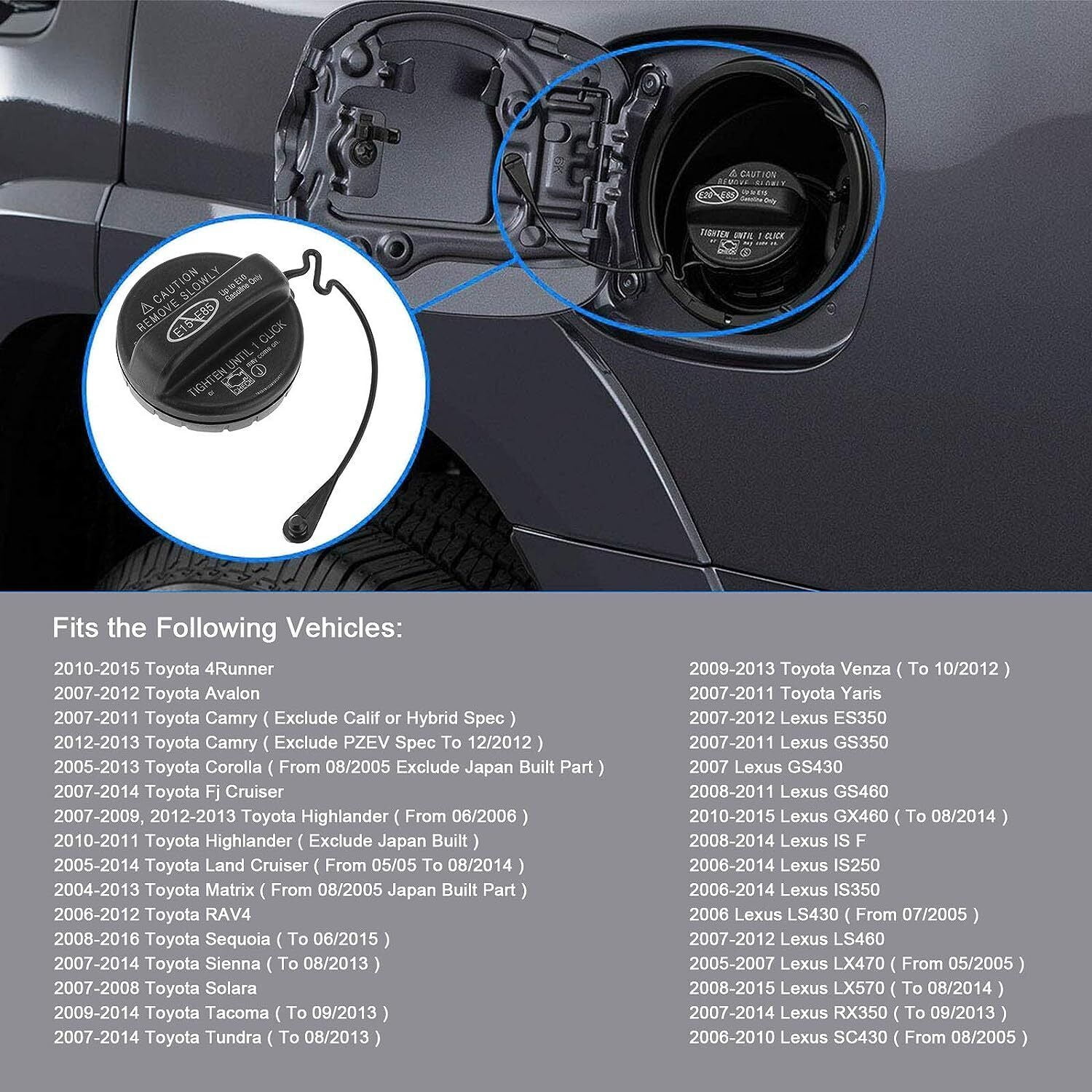 燃料タンクキャップテザー Compatible With For Highlander 2001-2003