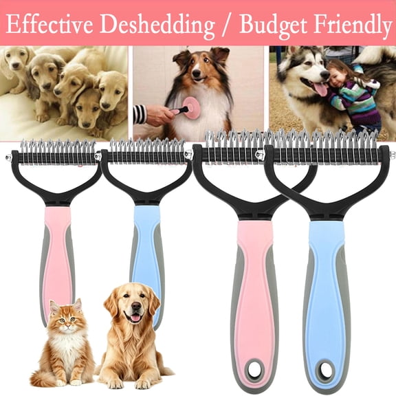 Dematting Comb for Dogs and Cats, Undercoat Rake Pet Brush for Long Hair, Deshedding Dog Brush Removes Tangles Knots and Loose Fur, Grooming Tool for Thick Coats