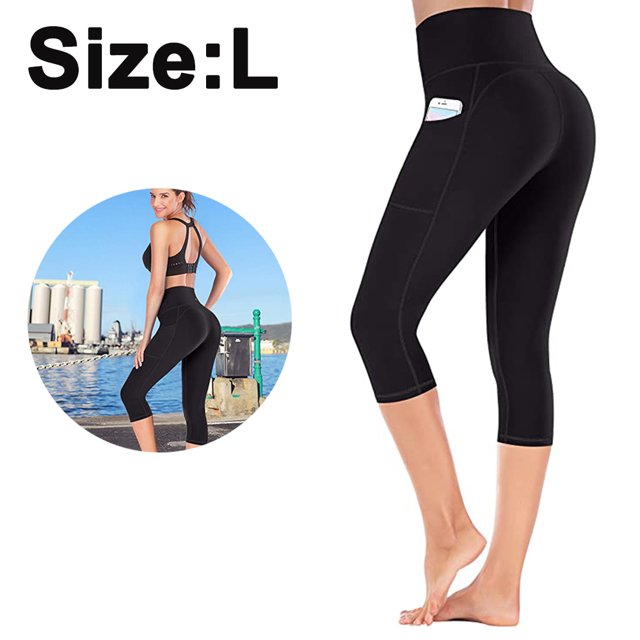 1 pieza de pantalones de yoga de talle alto para mujer, mallas capris con bolsillos MFZFUKR 221562-2