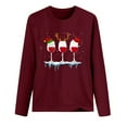 thumbnail image 4 of pimelu Christmas Shirts Clearance Womens Christmas Shirts Xmas Fashion Wine Glasses Print Graphics Pullover Blouses Loose Comfy Lightweight Crewneck Long Sleeve Tee Tops, 4 of 4