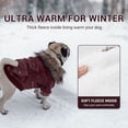 thumbnail image 3 of PETLESO Warm Dog Leather Jacket Windproof Waterproof Winter Dog Coat for Small/Medium Dog-Red/XL, 3 of 4