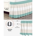 thumbnail image 3 of Turquoise Beige Stripe Wrap Around Bed Skirts for King Bed 18" Drop,Bed Skirt with Adjustable Elastic Belt Dust Ruffle Bed Valance for Bedroom Hotel Modern Art Horizontal Striped Bed Frame Cover, 3 of 7