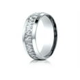 thumbnail image 2 of Benchmark� 18k Gold 7.5mm Comfort Fit Hammered Finish Beveled Edge Design Wedding Band Ring, 2 of 9
