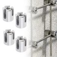 thumbnail image 6 of funtasica 4 Pieces Cross Cable Clamps Easy Use Stainless Steel for Wall Trellis System M8, 6 of 8