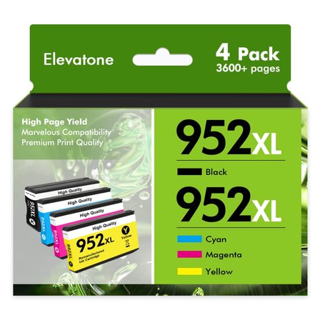 952XL 952 XL Ink Cartridges Compatible for HP 952 952XL Combo Pack for OfficeJet Pro 8710 7740 8720 8210 8715 8702 7720 8730 8740 8216 8725 8700 (4 Pack, Black, Cyan, Magenta, Yellow)