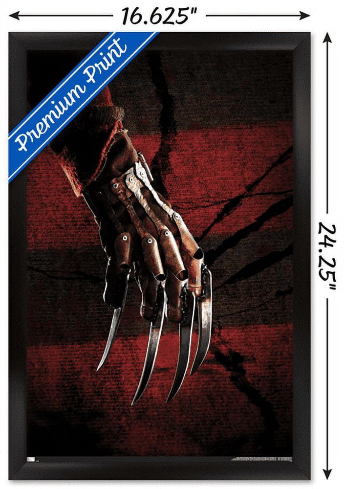 A Nightmare on Elm Street - Hand Stripes Wall Poster, 14.725" x 22.375", Framed