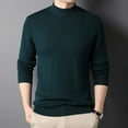 thumbnail image 3 of Bcfgryg Male Turtleneck Sweater Slim Fit Velvet Sweater For Men Long Sleeve Pullover Sweater Stretch Casual Thermal Sweater Long Cardigan Men Green XXL, 3 of 3