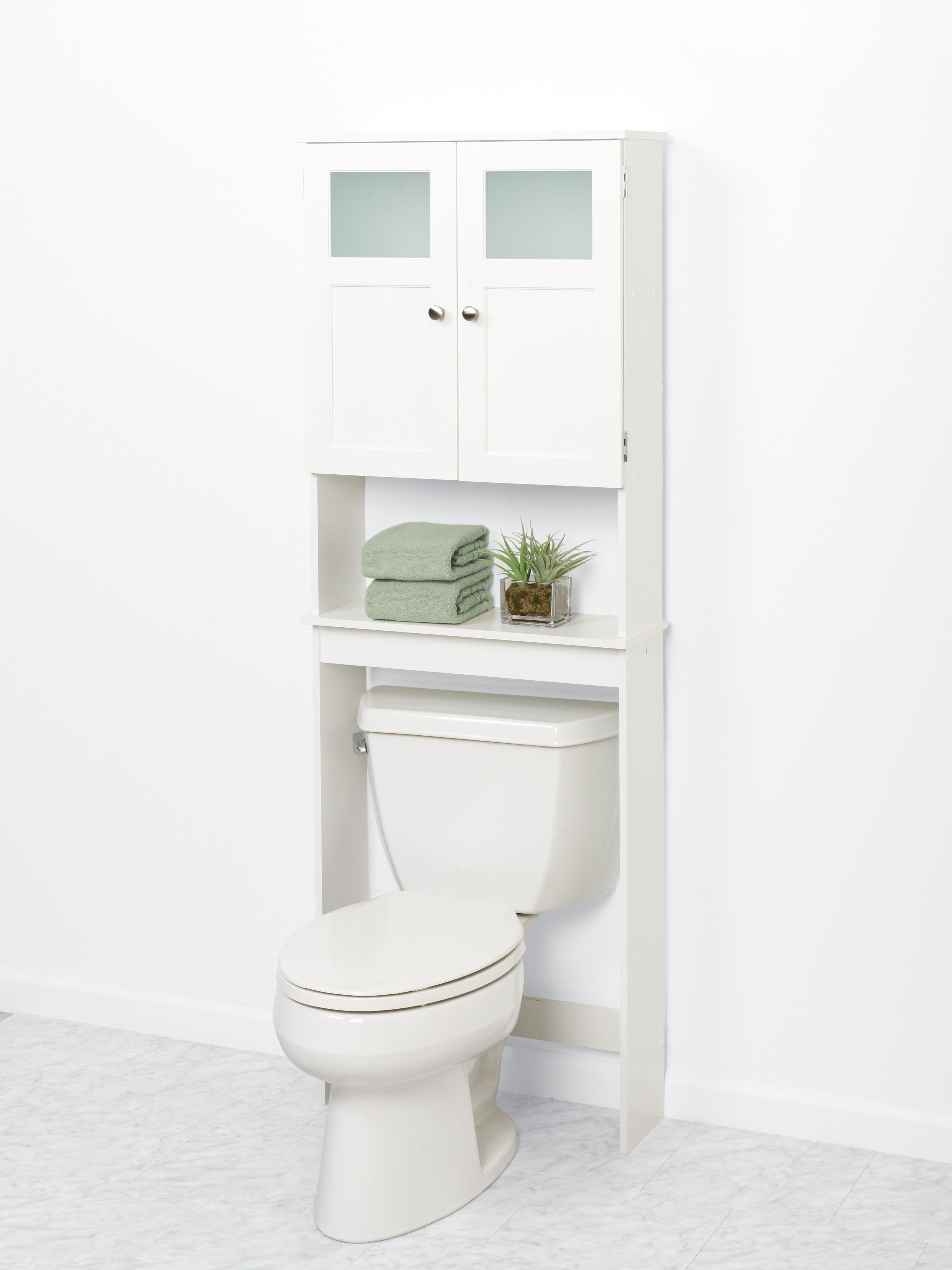 Zenna Home Over the Toilet Bathroom Storage Spacesaver, with 2 