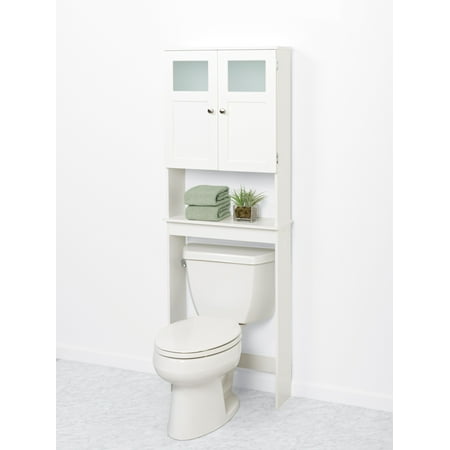 Zenna Home Over the Toilet Bathroom Space Saver with 2-Door Cabinet,