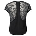 thumbnail image 4 of WEIGFI Women'S Tshirts Loose Fit Workout Tops Mesh Yoga Running Crew Neck Short Sleeve Lightweight Clothes Solid Color Trendy Comfort Beach Everyday Wear,Black,L, 4 of 5