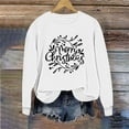 thumbnail image 5 of HOMBOM Crewneck Merry Christmas Sweatshirts for Womens Ugly Pullover Merry Christmas Lightweight White Ladies Tops Long Sleeve, 5 of 6