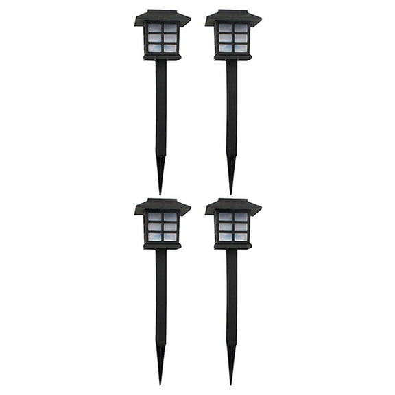 ULTNICE Outdoor Solar Lights for Yard Pathway Light Abs Black 4Pcs for Walkway Lawn Patio