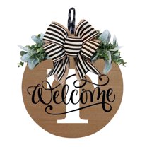 xaoyunyn Personalized Year Round Front Door Wreath with Decorative Hanging Plaques for All Seasons,Weddings,Holidays,Home Blessings and Special Occasions