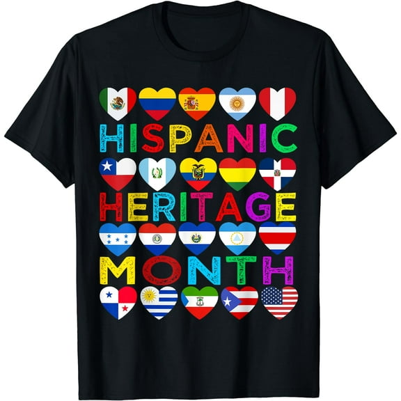 Hispanic Heritage Month National Latino Countries Flags T-Shirt