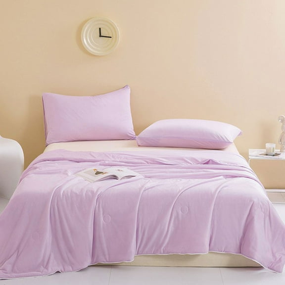 AZXY Cooling Comforter,Quilts for Queen Bed,Summer Quilt Queen Size,Soft Breathable Lightweight Cotton Quilt for Hot Sleepers,200x150cm,Purple