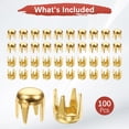 thumbnail image 4 of Uxcell Round Dome Rivets [100pcs] - 3mm Round Dome Studs Metal Claw Beads Nailhead Rivets Spike Studs for Leather Craft & Hat & Clothes - [Gold], 4 of 6