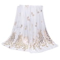 thumbnail image 2 of Yesbay Women Peacock Printed Chiffon Scarves Long Wrap Shawl Stole Gift White, 2 of 8