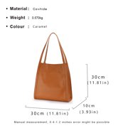 High-quality genuine leather, solid color, large capacity, women's handbag, cross-body shoulder bag, shopping bag, and wander bag.