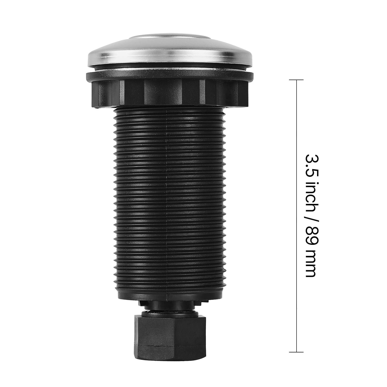 Garbage Disposal Air Switch Kit 3.5" Long Button, Stainless Steel for Thick Countertops, 1.5m Tube Sink Top Push Button for Food Waste Disposal