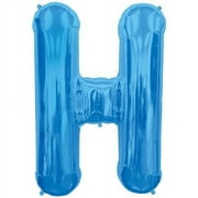 Letter H - Blue Helium Foil Balloon - 34 inch