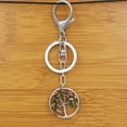 thumbnail image 5 of Crystal Tree of Life Keychain Pendant, Electroplated Round Square Key Chain Charm, 30x30mm, 5 of 13