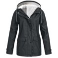 thumbnail image 1 of Chaquetas Naughtyhood para mujer, chaqueta impermeable lisa para mujer, chaquetas para exteriores, impermeable con capucha, cortavientos, gris oscuro, tallas XXXXXL, 1 of 5