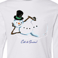 thumbnail image 4 of Inktastic Let it Snow Sassy Snowman in Top Hat Long Sleeve Youth T-Shirt, 4 of 5