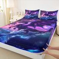 thumbnail image 3 of Manfei Magic Animal Dragon Twin Sheet Sets,Galaxy Starry Night Twin Fitted Sheet,Pink Blue Flat Sheet For Teens,Ultra Soft Home Decor,3-Piece, 3 of 7