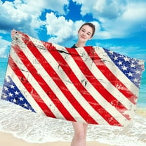 LACKUST Independence Day Microfiber Beach Towel with Patriotic Design, Quick-Dry & Sand-Resistant (70x140cm)