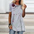 thumbnail image 1 of RWJDXD T-shirt Femme Mode Été Ample et Confortable Col Rond Imprimé Floral Manches Courtes Décontracté Mode Urbaine Quotidien, 1 of 7