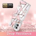 thumbnail image 5 of Rosebono Compatible With Motorola Moto G Power 5G 2023 Case Hybrid Bling Glitter Sparkle Laser Pink Polygon Geometric Marble Graphic Cover Case for Motorola Moto G Power 5G 2023, 5 of 5
