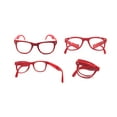 thumbnail image 4 of EYE ZOOM 2 Pack Unisex Retro Style Plastic Frame Folding Reading Glasses with Leather Pouch for Men and Women (Red, Strength: +1.50), 4 of 6