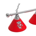 thumbnail image 2 of University of Wisconsin (Badger) 3 Shade Billiard Light with Chrome FIxture, 2 of 5
