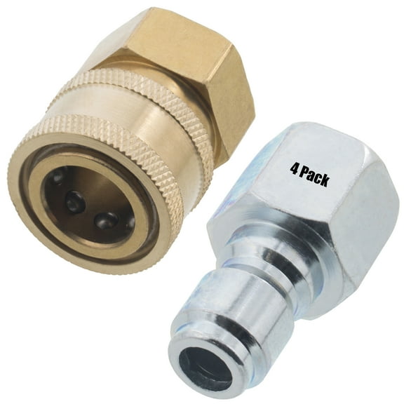 4 Pressure Washer 3/8" FNPT Quick Connect Brass Socket and Plug Sets