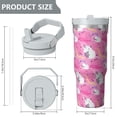 thumbnail image 4 of Modern 30oz Handheld Travel Tumbler with Handle – Double Wall Stainless Steel Insulated Cup, Flip Straw Lid, Leak-Proof & BPA-Free for Hot and Cold Drinks – Durable Coffee & Juice Mug White, 4 of 7
