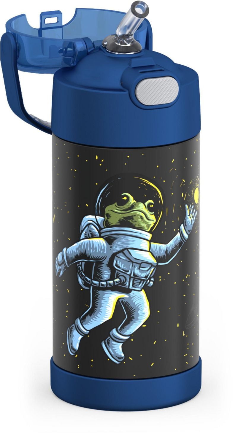 Thermos Funtainer 12 Oz Vacuum Insulated Straw Bottle, Sea Frog