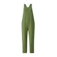 thumbnail image 1 of Qmyliery Female Suspender Trousers, Solid Color Close-Fitting Bib Overall with Pocket for Women, S/M/L/XL/XXL, 1 of 9