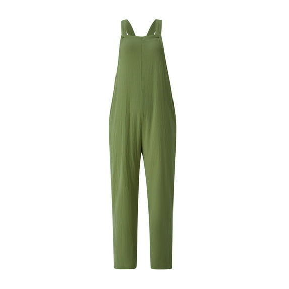 Qmyliery Female Suspender Trousers, Solid Color Close-Fitting Bib Overall with Pocket for Women, S/M/L/XL/XXL