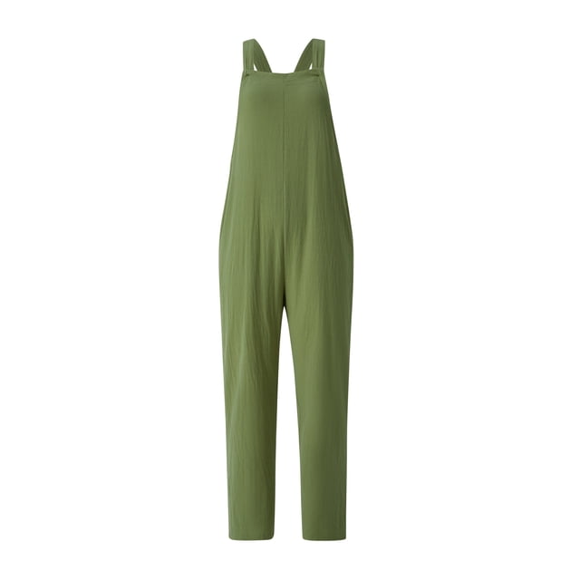 VISgogo Pantalones con tirantes para mujer, peto ajustado de color sólido con bolsillo para mujer, S/M/L/XL/XXL VISgogo moda