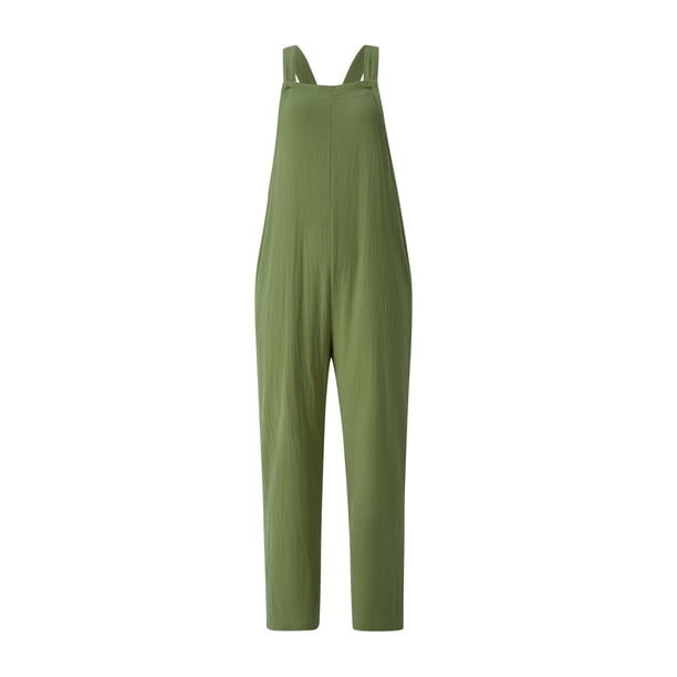VISgogo Pantalones con tirantes para mujer, peto ajustado de color sólido con bolsillo para mujer, S/M/L/XL/XXL VISgogo moda