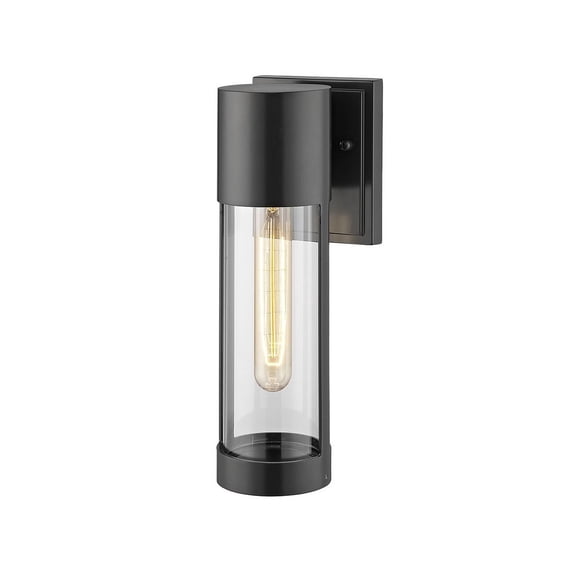 Millennium Lighting Hester 1 Light Outdoor Wall Sconce with Clear Glass Shades 12 Inch - Powder Coat Black