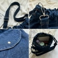 thumbnail image 7 of JennyShop Drawstring Lightweight Phone Purse Handbags, Fashion  Small Denim Shoulder Crossbody Bag, Pretty Canvas Bucket Tote Bag, 7 of 7