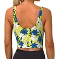 thumbnail image 3 of Haiem Lilies Flowers Pattern Womens Sports Bra - U Neck Padded Low Impact Yoga Bra Workout Crop Top Gym Moisture-Wicking Workout Vest -Small, 3 of 9