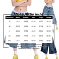 thumbnail image 2 of Yifymode Jorts for Women Baggy Y2k Bermuda Jean Capris Wide Leg Knee Length Stretchy Denim Shorts Vintage Streetwear Shorts,Light Blue 2XL, 2 of 3