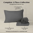thumbnail image 3 of Loomsnest 1800 Series Double Brushed Microfiber 3 Piece Twin Sheet Set, Hotel Style, Wrinkle & Fade Resistant, 16 Inch Deep Pocket, Dark Gray, 3 of 10
