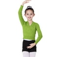 thumbnail image 3 of Ugoldhm Girls' Ballet Wrap Top Crop Dance Shawl Cardigan Coat Warm Up Leotard Jacket, Sizes 5-15 Years, 3 of 7